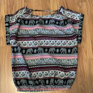 Elephant Print Blouse